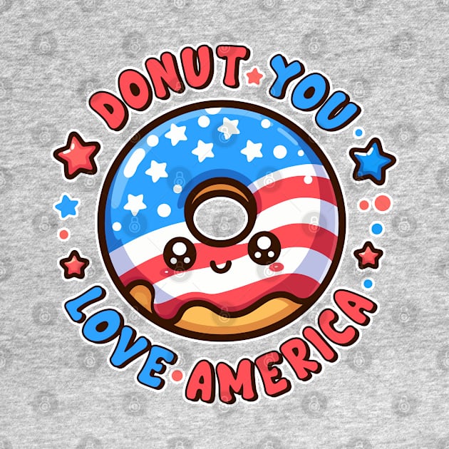 Donut You Love America Kawaii Patriotic Donut Lover Pun by Cuteness Klub